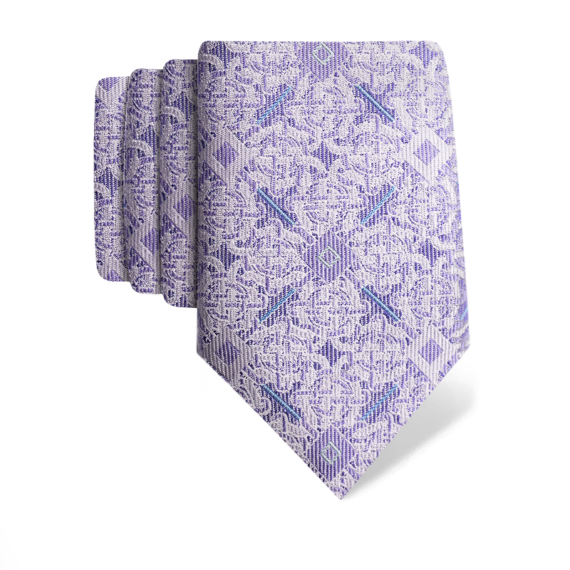 Cravat CROATA Thematic  Braiding Lilac  Silk 100%  
