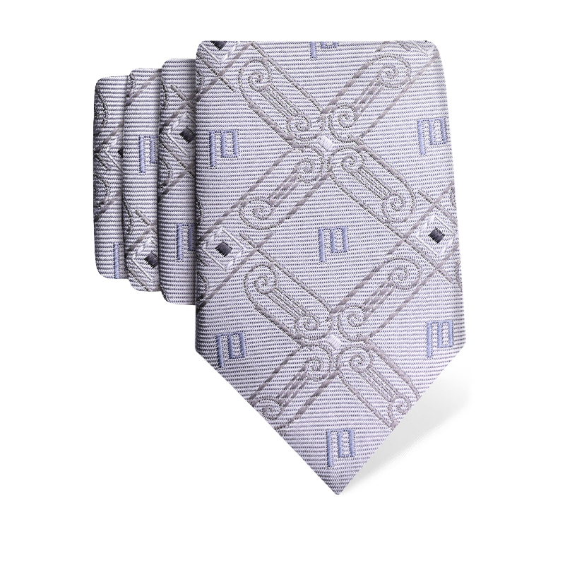 Cravat CROATA Thematic  Glagolitic alphabet Light grey  Silk 100%  