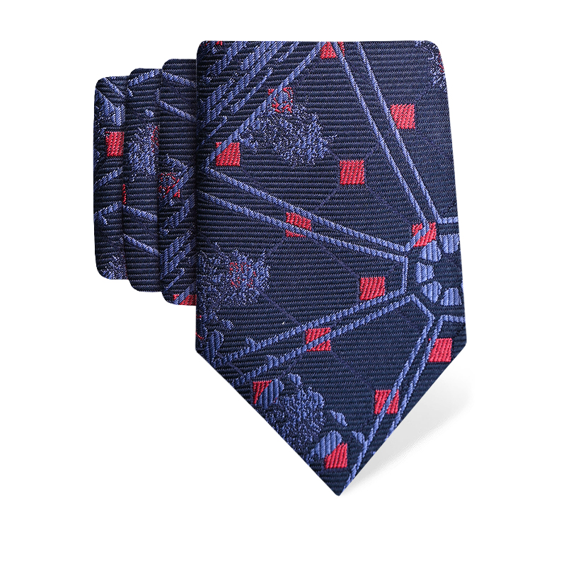Cravat CROATA Thematic  Octagon Dark blue  Silk 100%  