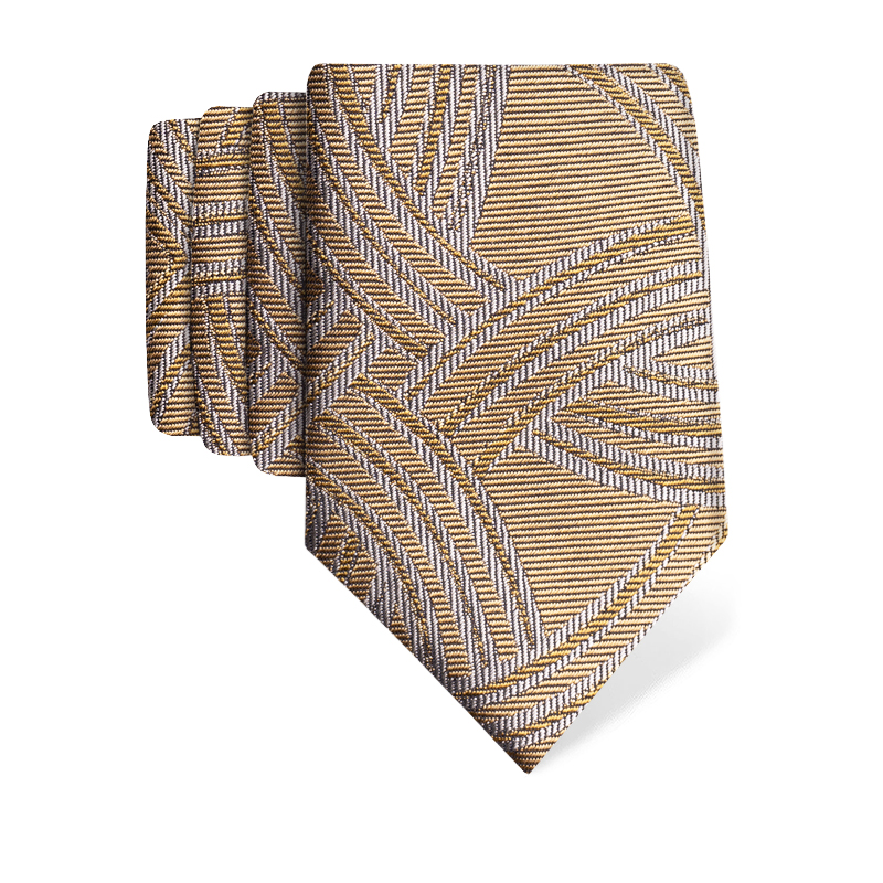 Cravat CROATA Thematic  Braiding Yellow  Silk 100%  