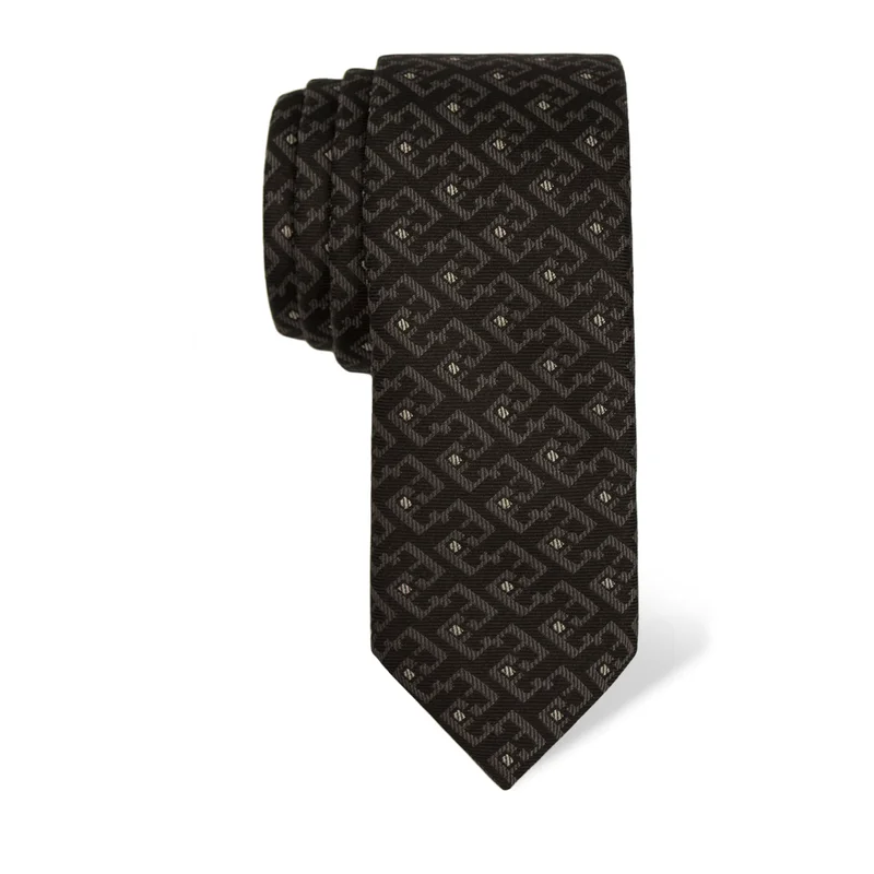 Cravat CROATA Thematic  Glagolitic alphabet Black  Silk 100%  