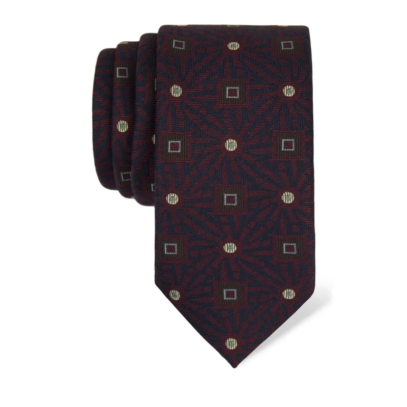 Cravat CROATA Thematic  Glagolitic alphabet Wine red  Silk 100%  