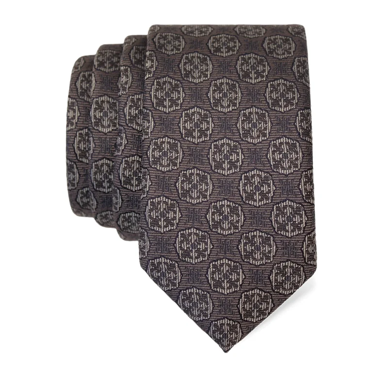 Cravat CROATA Thematic  Folk embroidery Grey  Silk 100%  