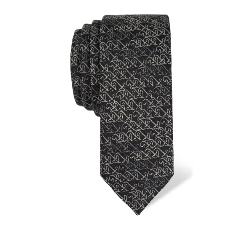 Cravat CROATA Thematic  Secession Black  Silk 100%  