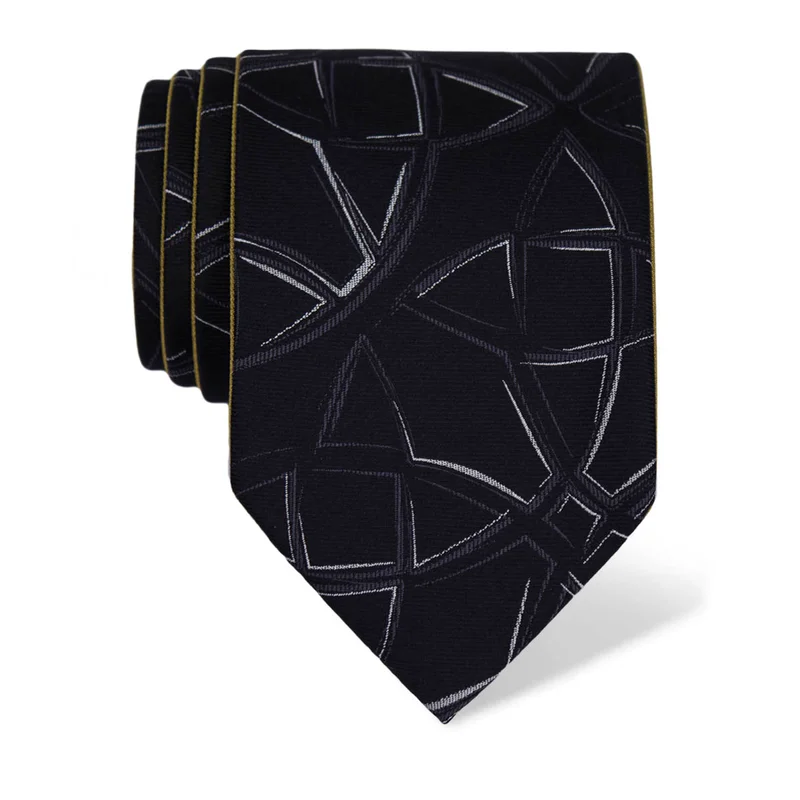 Cravat CROATA Thematic Double face Braiding Black  Silk 100%  