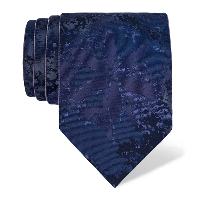 Cravat CROATA Thematic Double face Water fountain Dark blue  Silk 100%  
