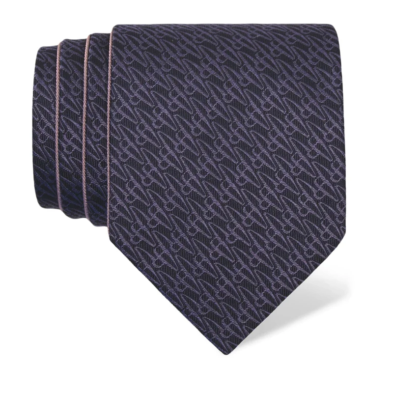 Cravat CROATA CROATA Thematic Double face Glagolitic alphabet Dark blue  Silk 100%  
