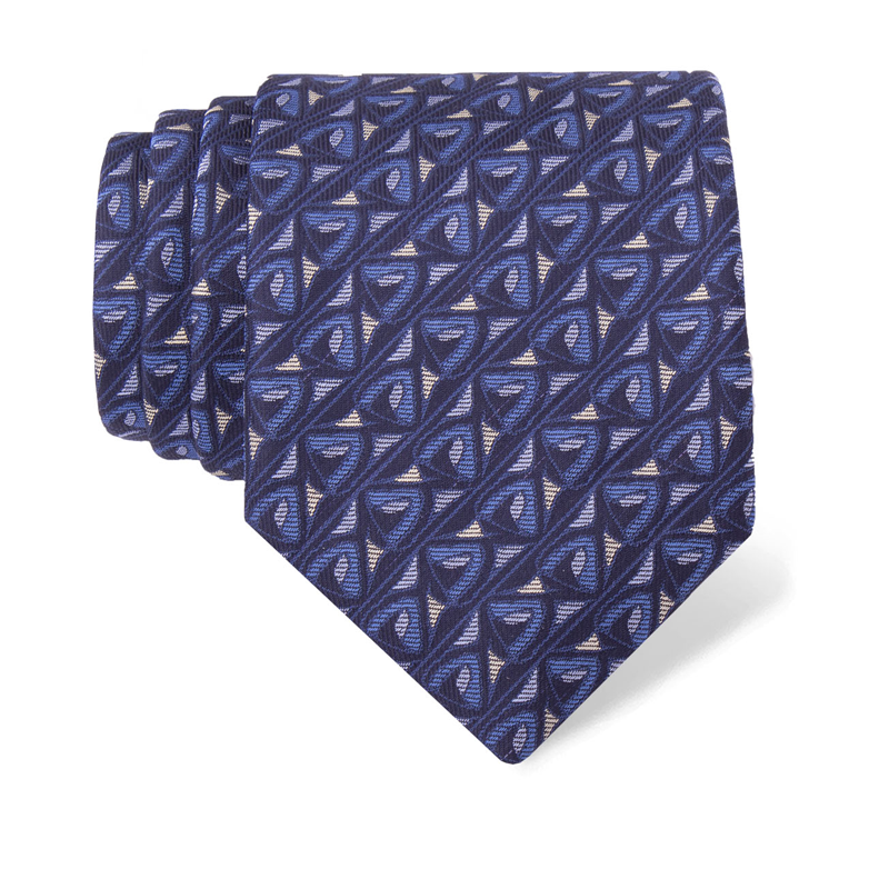 Cravat CROATA Thematic  Folk embroidery Dark blue  Silk 100%  