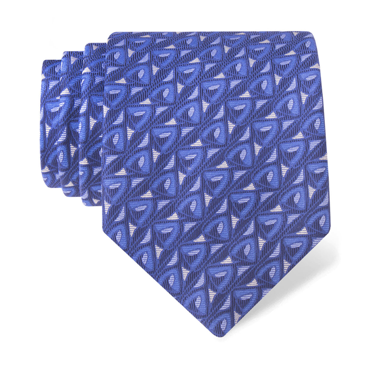 Cravat CROATA Thematic  Folk embroidery Blue  Silk 100%  