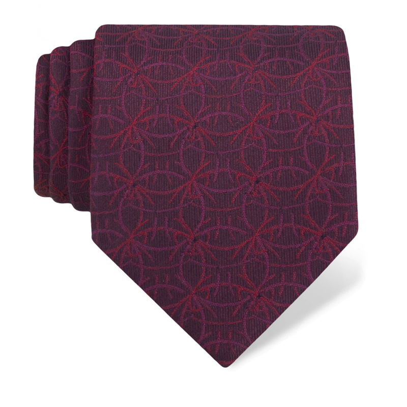 Cravat CROATA Teflon Thematic  Braiding Wine red  Silk 100%  