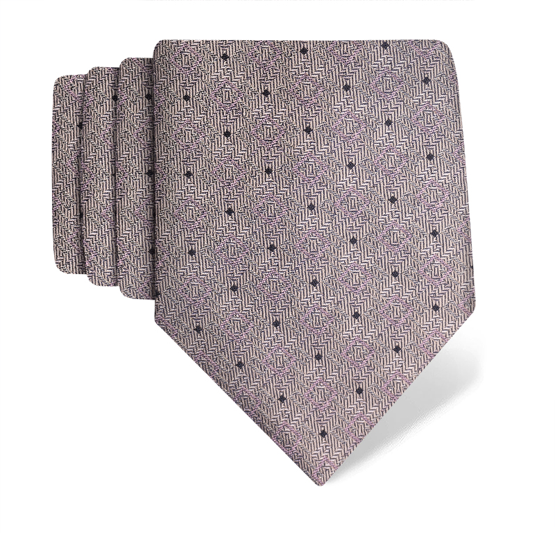 Cravat CROATA Teflon Thematic  Glagolitic alphabet Grey  Silk 100%  