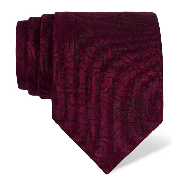 Cravat CROATA Thematic  Braiding Wine red  Silk 100%  