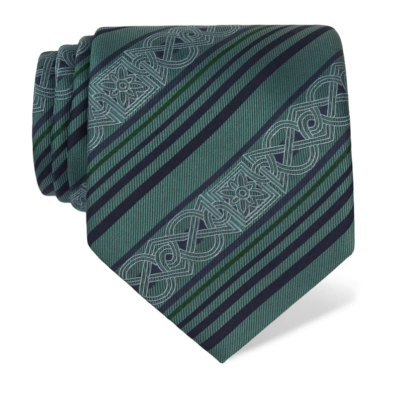 Cravat CROATA Thematic  Braiding Green  Silk 100%  