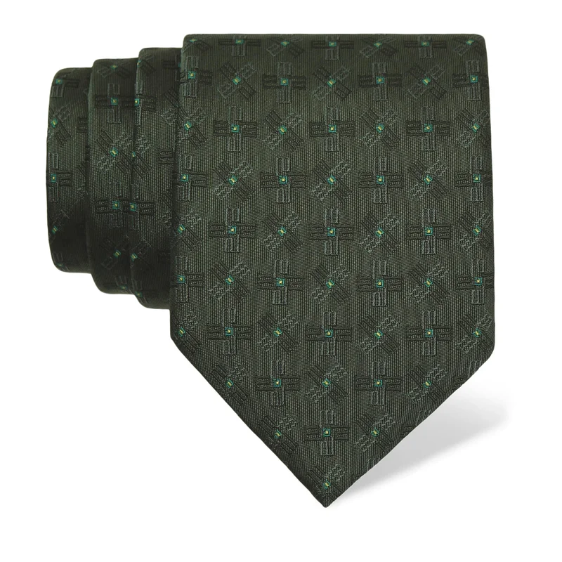 Cravat CROATA Thematic  Glagolitic alphabet Green  Silk 100%  