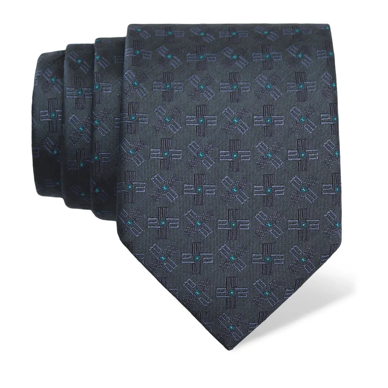 Cravat CROATA Thematic  Glagolitic alphabet Blue  Silk 100%  