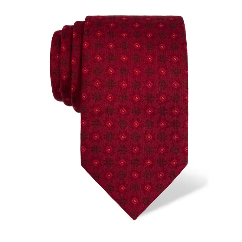 Cravat CROATA Thematic  Braiding Red  Silk 100%  