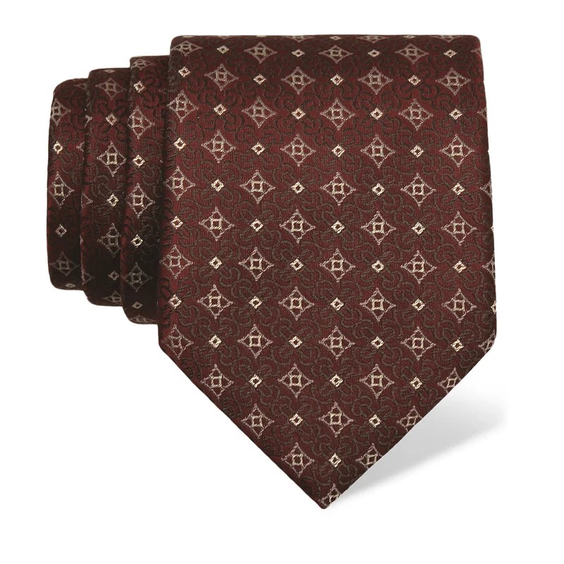 Cravat CROATA Thematic  Glagolitic alphabet Wine red  Silk 100%  