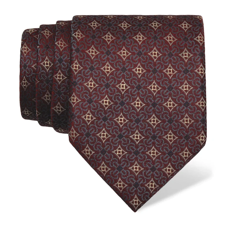 Cravat CROATA Thematic  Glagolitic alphabet Wine red  Silk 100%  