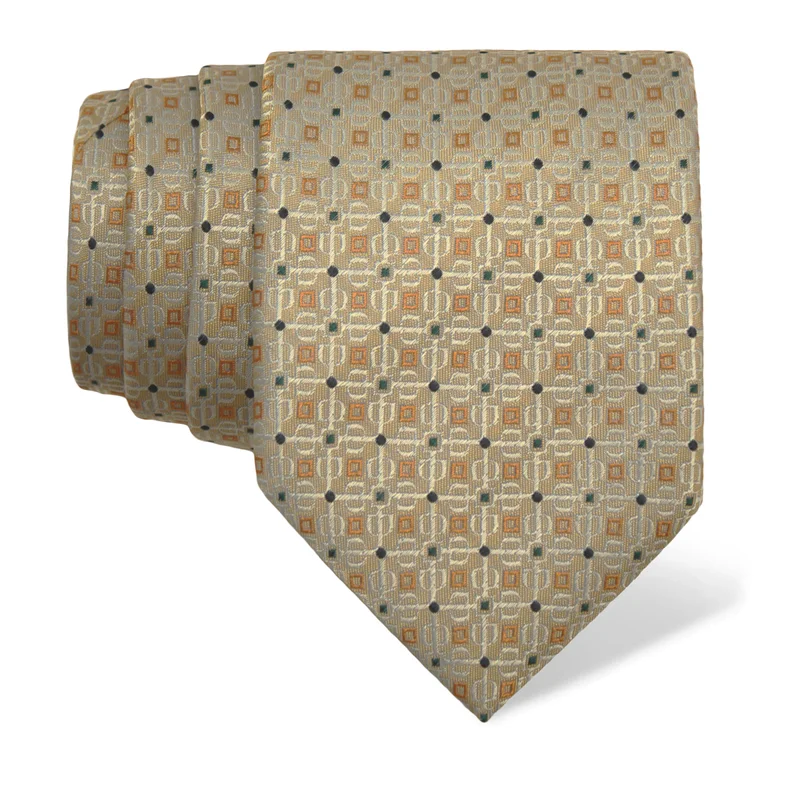 Cravat CROATA Thematic  Glagolitic alphabet Beige  Silk 100%  
