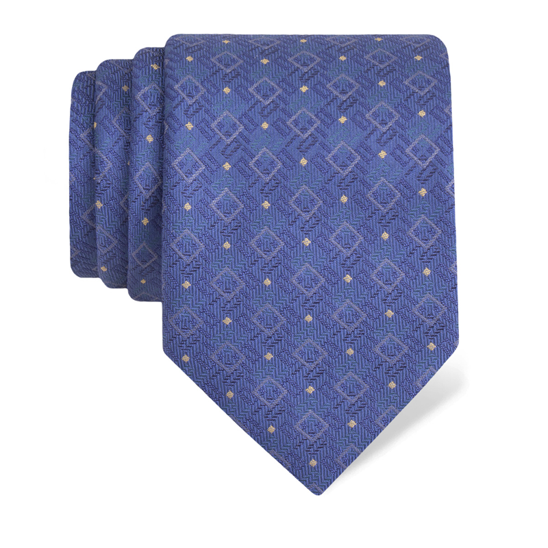 Cravat CROATA Thematic  Glagolitic alphabet Blue  Silk 100%  