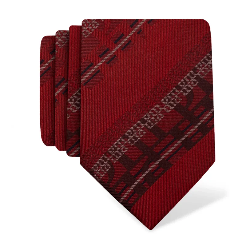Cravat CROATA Teflon Thematic  Braiding and glagolitic alphabet Red  Silk 100%  