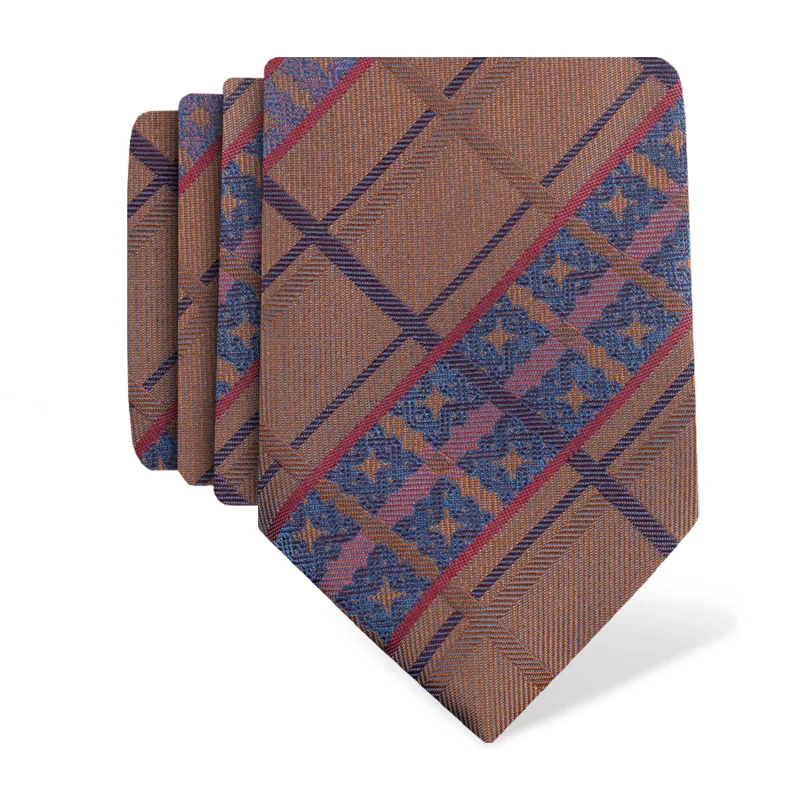 Cravat CROATA Teflon Thematic Cravat Teflon Braiding Brown  Silk 100%  