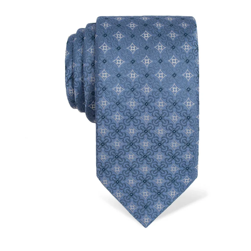 Cravat CROATA Thematic  Glagolitic alphabet Light blue  Silk 100%  