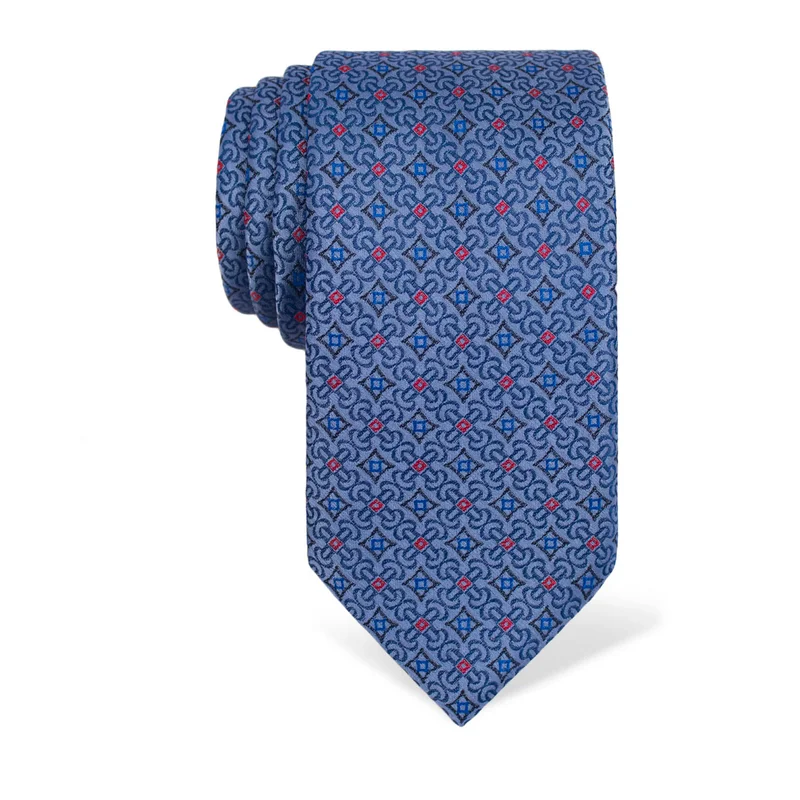 Cravat CROATA Thematic  Glagolitic alphabet Blue  Silk 100%  