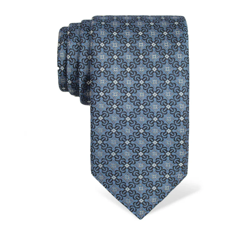 Cravat CROATA Thematic  Glagolitic alphabet Light blue  Silk 100%  