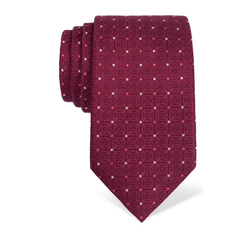 Cravat CROATA Thematic  Glagolitic alphabet Wine red  Silk 100%  