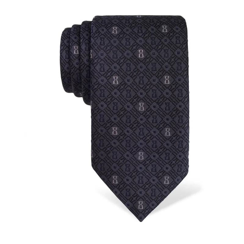 Cravat CROATA Thematic  Glagolitic alphabet Dark blue  Silk 100%  