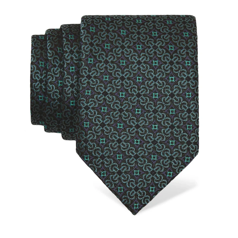 Cravat CROATA Thematic  Glagolitic alphabet Green  Silk 100%  