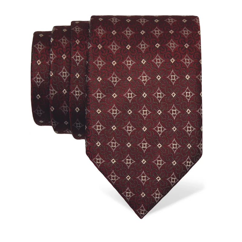Cravat CROATA Thematic  Glagolitic alphabet Wine red  Silk 100%  