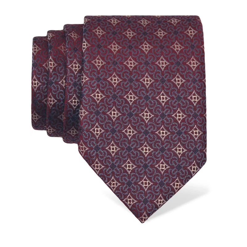 Cravat CROATA Thematic  Glagolitic alphabet Wine red  Silk 100%  