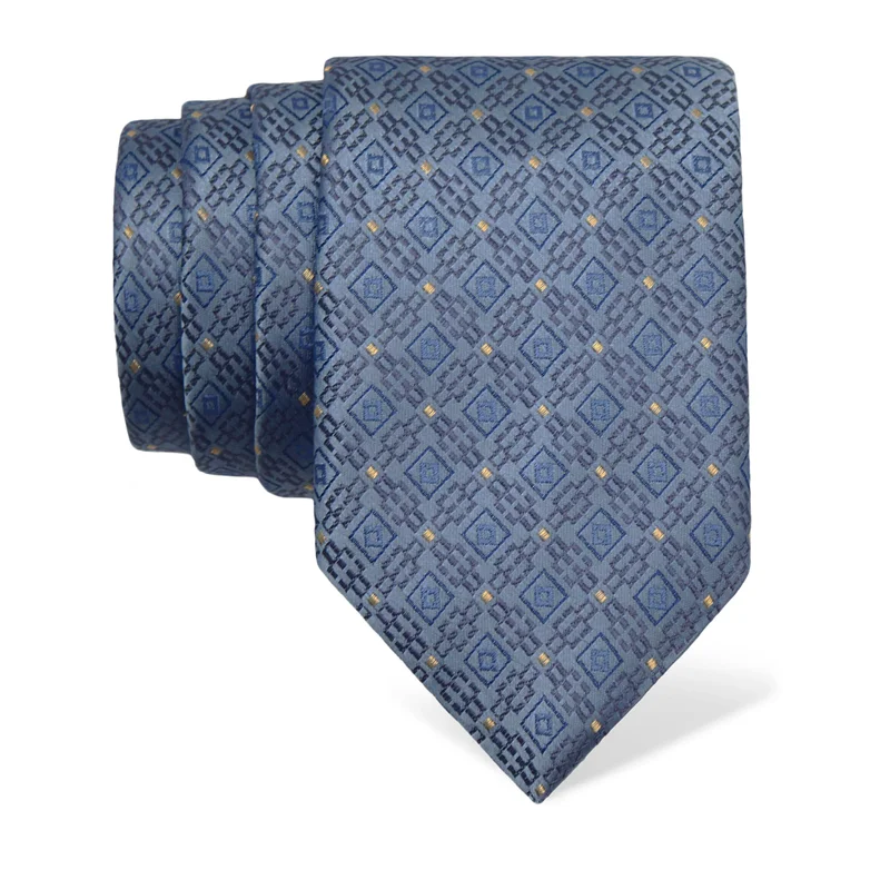 Cravat CROATA Thematic  Glagolitic alphabet Light blue  Silk 100%  