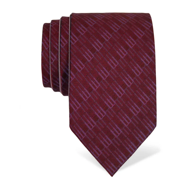 Cravat CROATA Thematic Double face Glagolitic alphabet Wine red  Silk 100%  