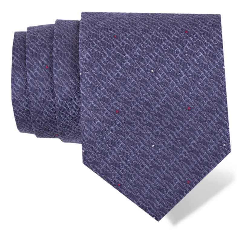 Cravat CROATA Brijuni Thematic  Glagolitic alphabet Blue  Silk 100%  