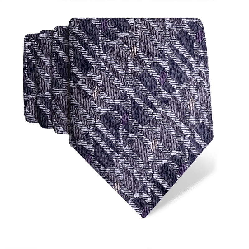 Cravat CROATA Brijuni Thematic  Glagolitic alphabet Purple  Silk 100%  