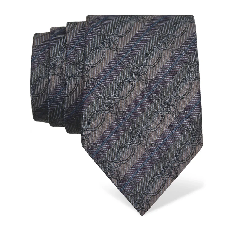 Cravat CROATA Brijuni Thematic  Glagolitic alphabet Grey  Silk 100%  