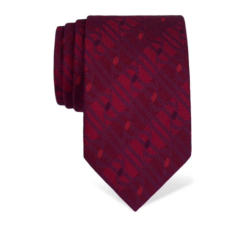 Cravat CROATA Brijuni Thematic  Glagolitic alphabet Red  Silk 100%  