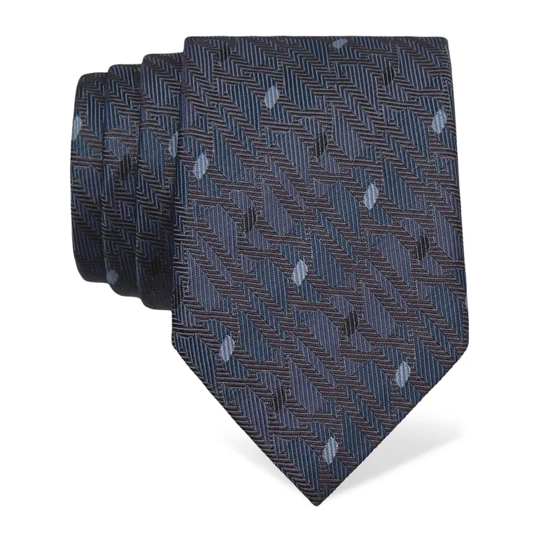 Cravat CROATA Brijuni Thematic  Glagolitic alphabet Petroleum  Silk 100%  