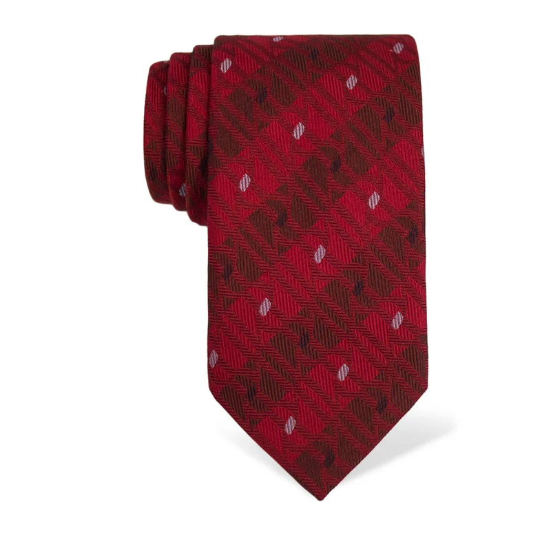 Cravat CROATA Brijuni Thematic  Glagolitic alphabet Wine red  Silk 100%  