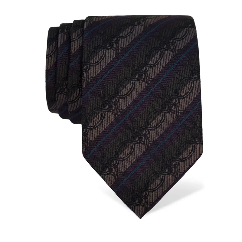 Cravat CROATA Brijuni Thematic  Braiding Grey  Silk 100%  