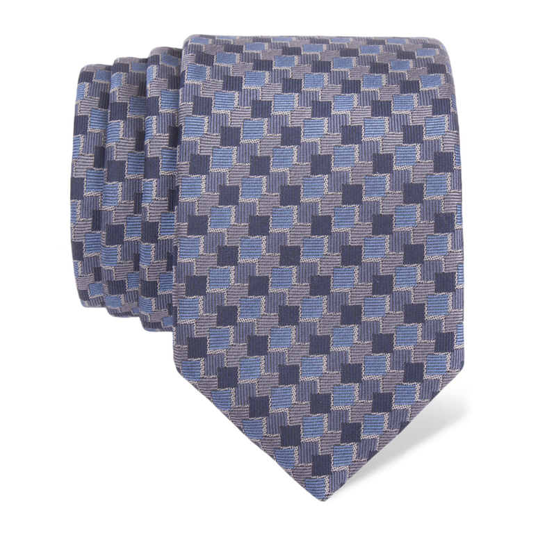 Cravat CROATA Thematic Large Squares Grey  Silk 100%  