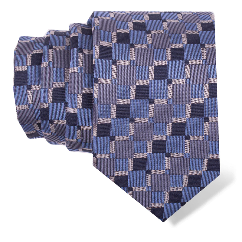 Cravat CROATA Clasicum Thematic Large Squares Blue  Silk 100%  