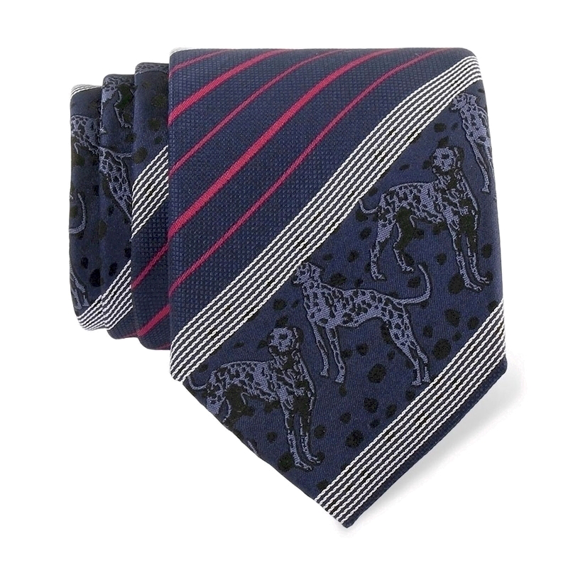 Cravat CROATA Thematic  Dalmatian dog Blue  Silk 100%  