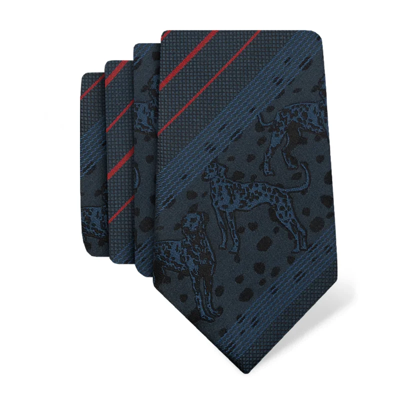 Cravat CROATA Clasicum Thematic  Dalmatian dog Dark blue  Silk 100%  