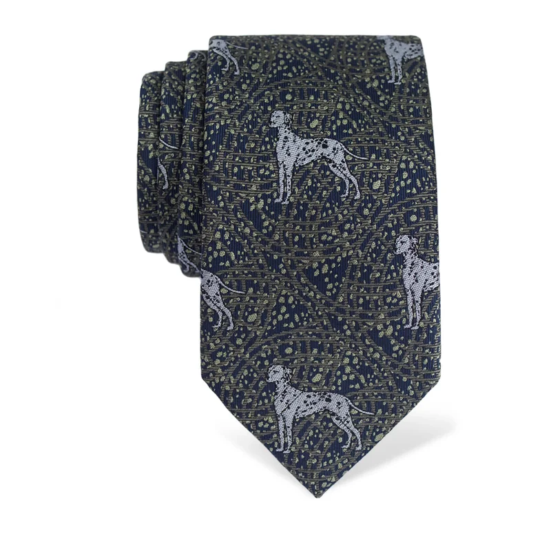 Cravat CROATA Thematic  Dalmatian dog Dark blue  Silk 100%  