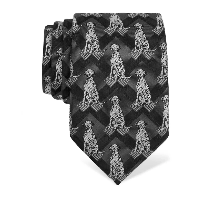 Cravat CROATA Thematic  Dalmatian dog Grey  Silk 100%  