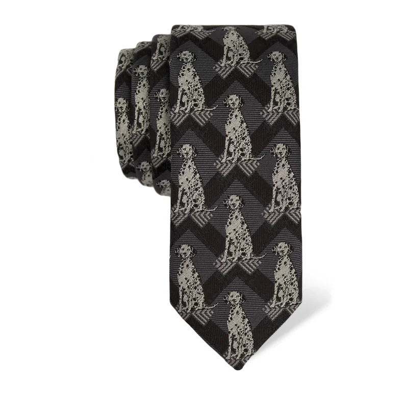 Cravat CROATA Thematic  Dalmatian dog Grey  Silk 100%  